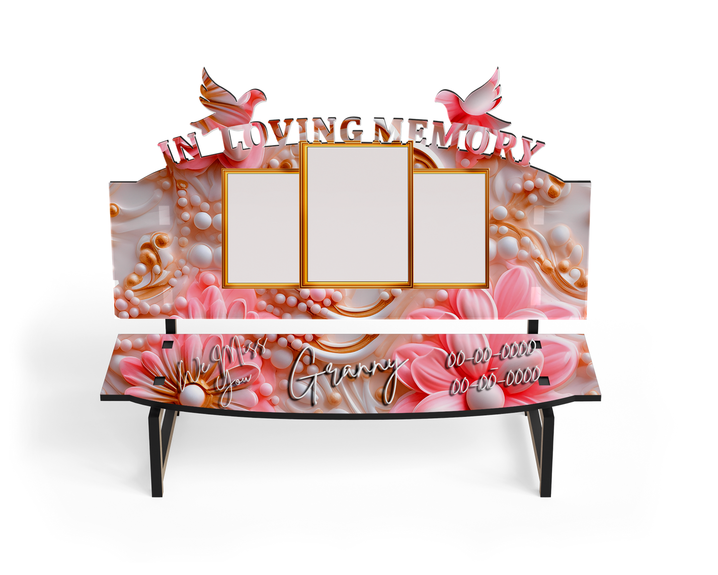 Custom 14-Inch 3D Memorial Bench