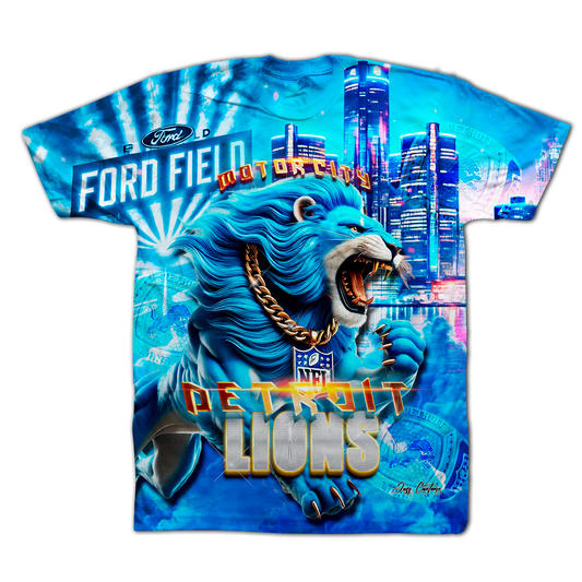 3D Detroit Football Tee- Front Only